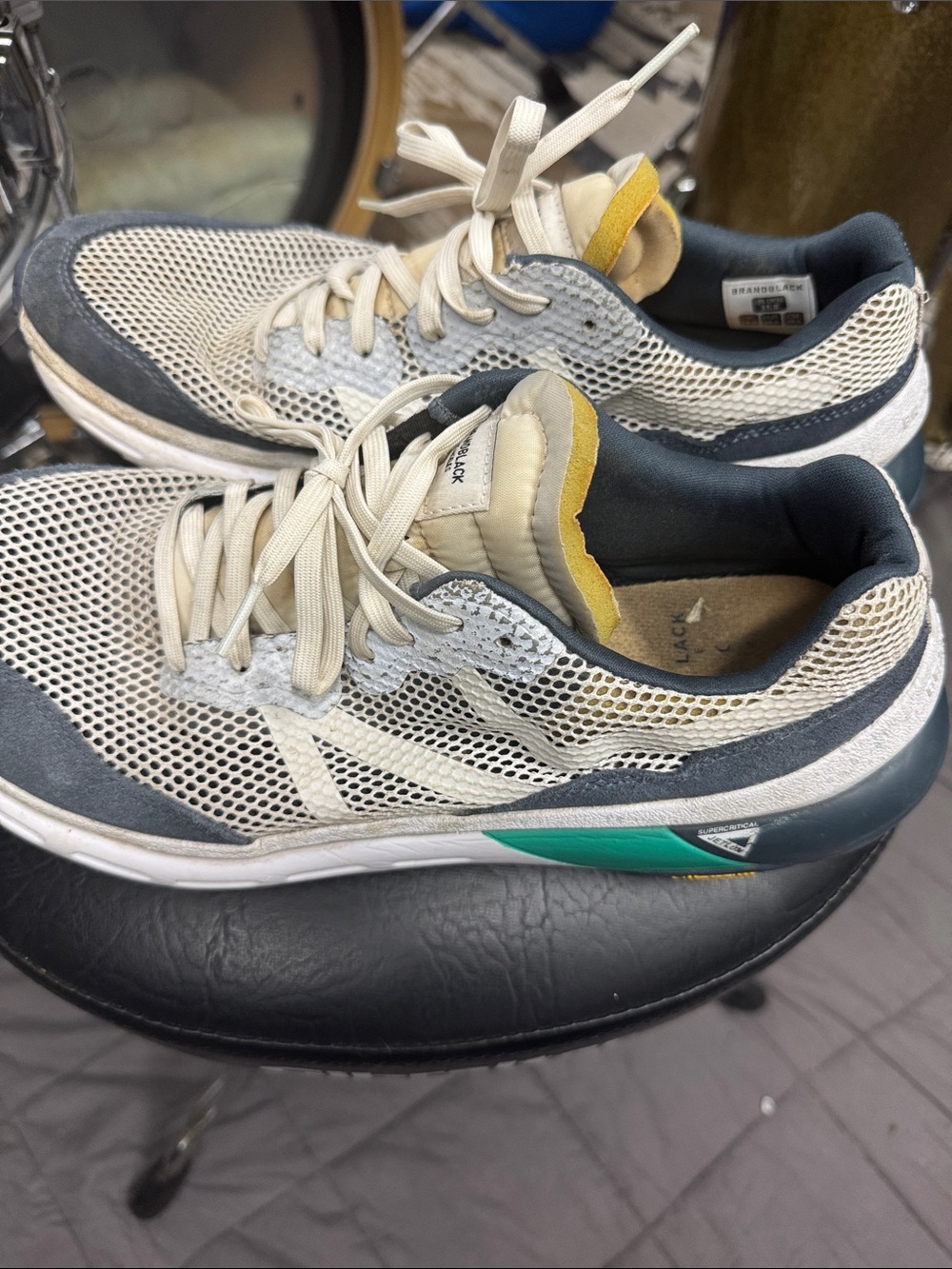 Brandblack Specter 2.0 Mesh Athletic Sneakers in Cream and Dark Gray